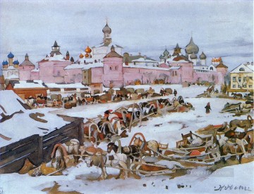ロストフのクレムリン 1916年 コンスタンティン・ユオン Oil Paintings